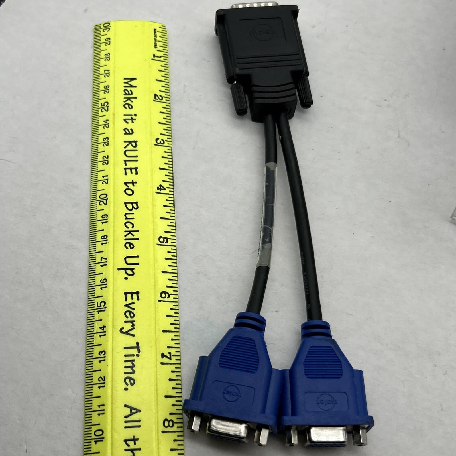 Molex DMS-59 Dual VGA DVI Y Cable Splitter Adapter Male to (2) VGA Female 8" 5