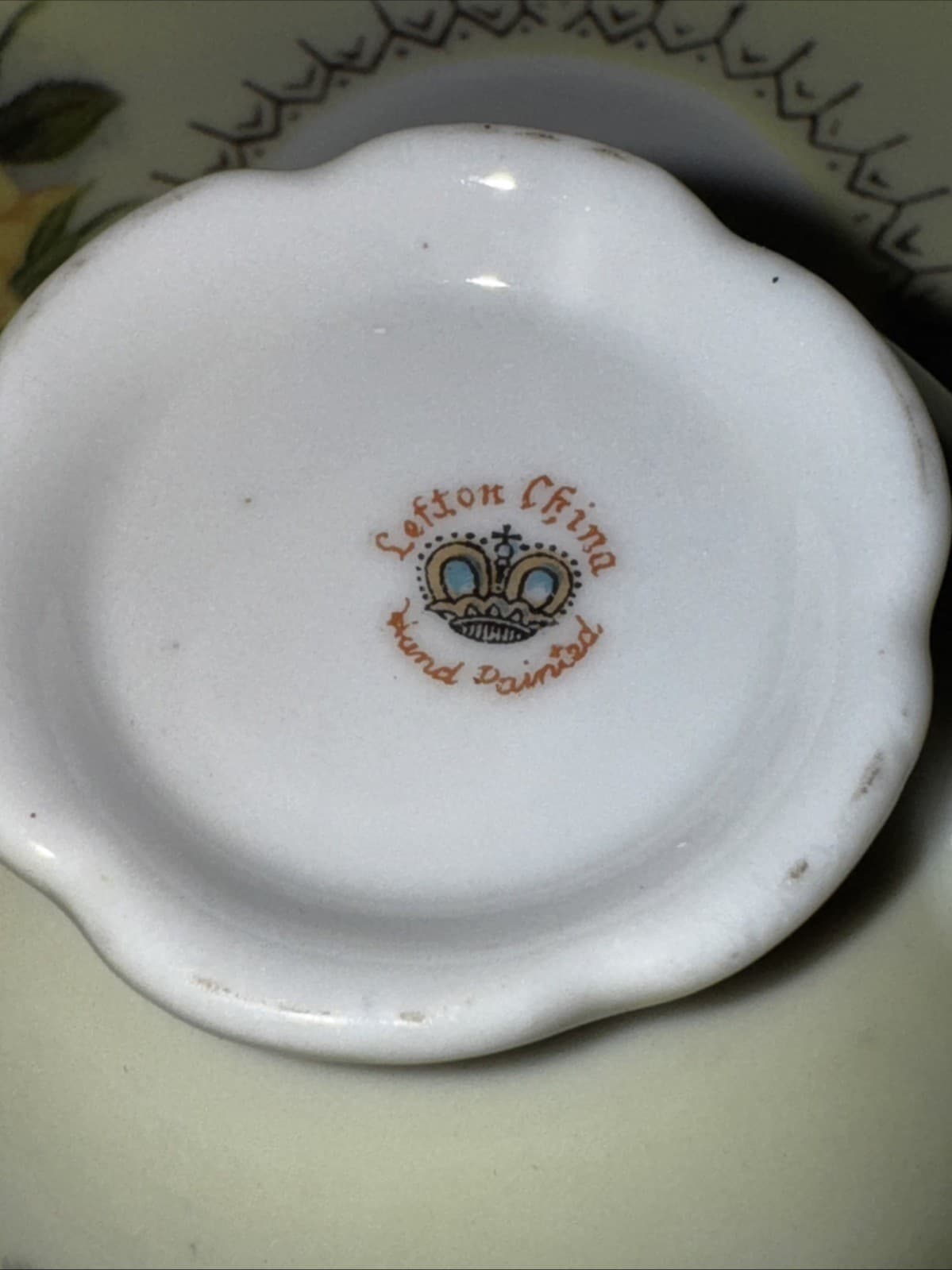 Lefton Vintage Small Snack Tray With Yellow Flowers Porcelain 4