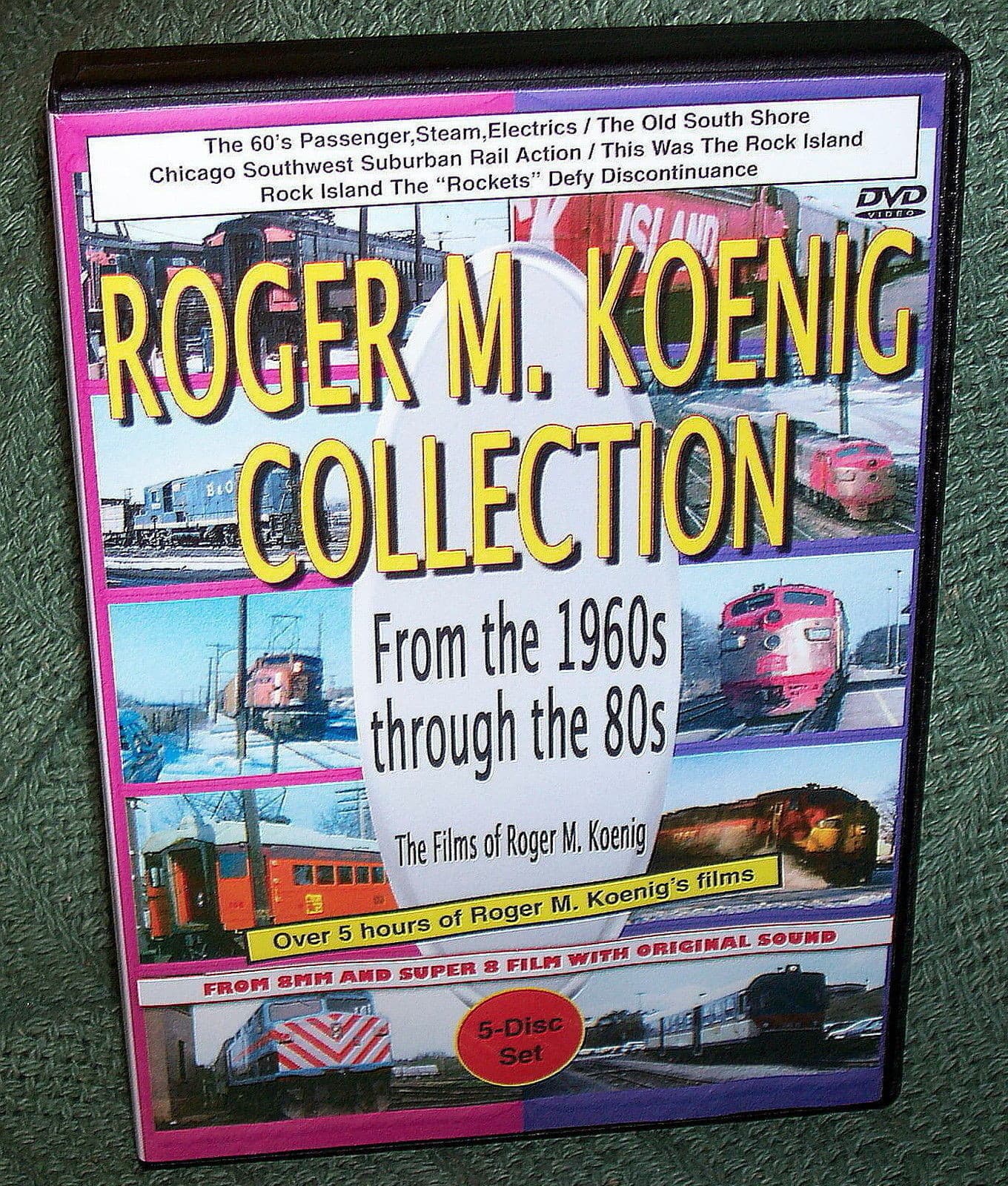20143 TRAIN VIDEO DVD BOX SET "ROGER KOENIG COLLECTION" ROCK ISLAND,CNW