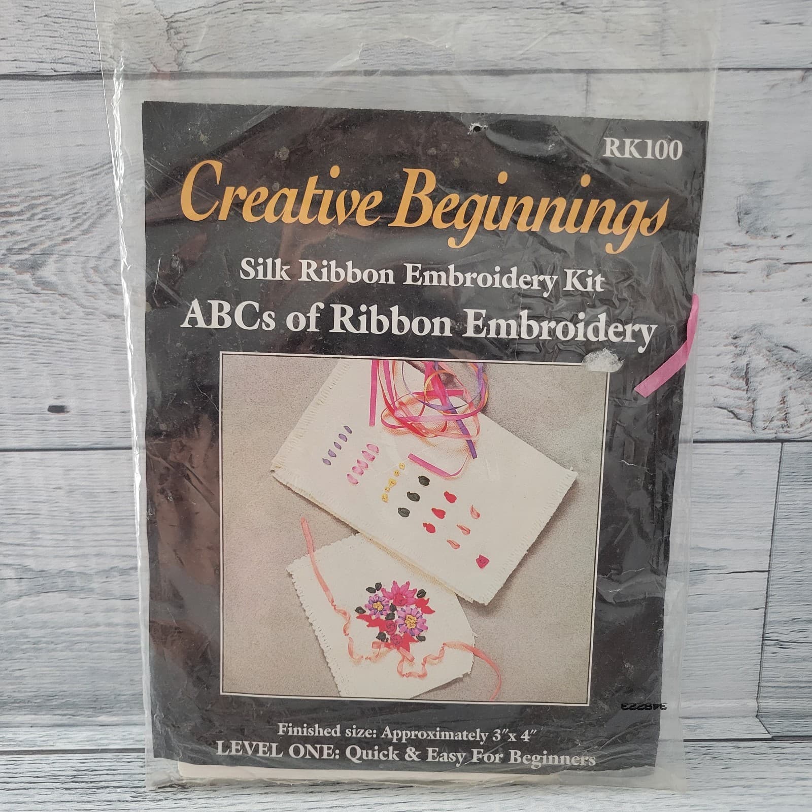 Vintage 90s Creative Beginnings Silk Ribbon Embroidery Kit ABCs Beginners 1996