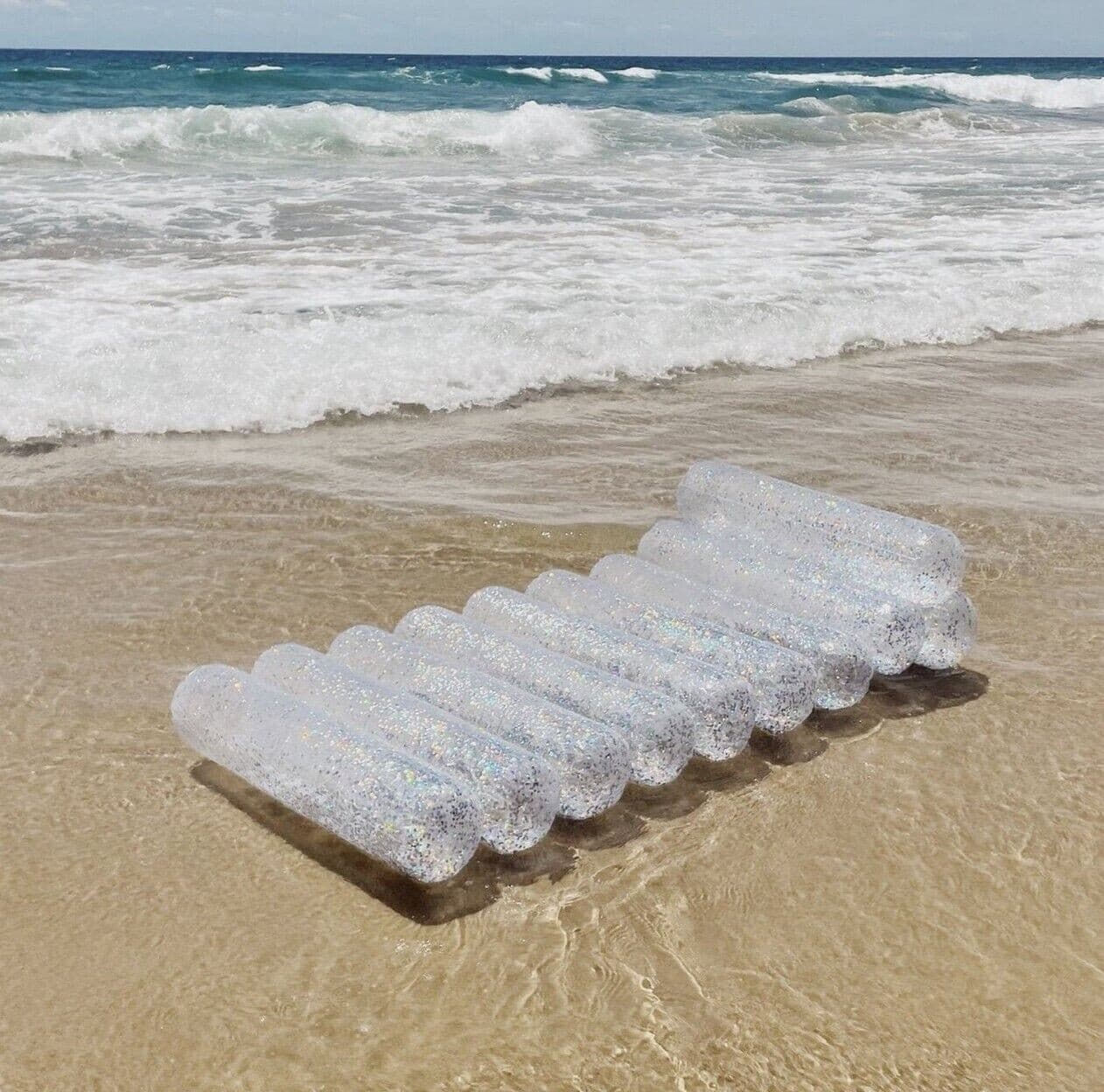 SUNNY LiFE Tube Lilo Glitter Holographic Inflatable Pool Water Float Mattress