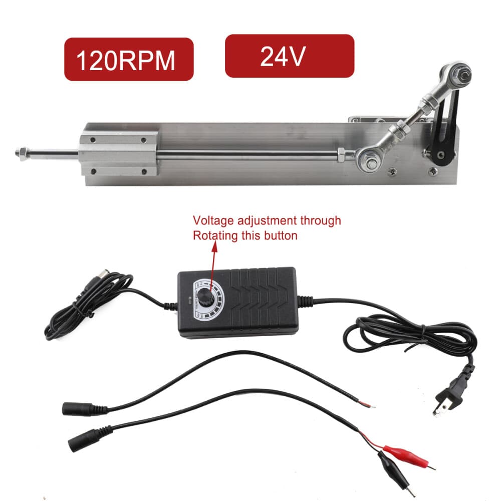 Reciprocating Cycle Linear Actuator Adjustable Telescopic Motor 24V 150mm 120rpm