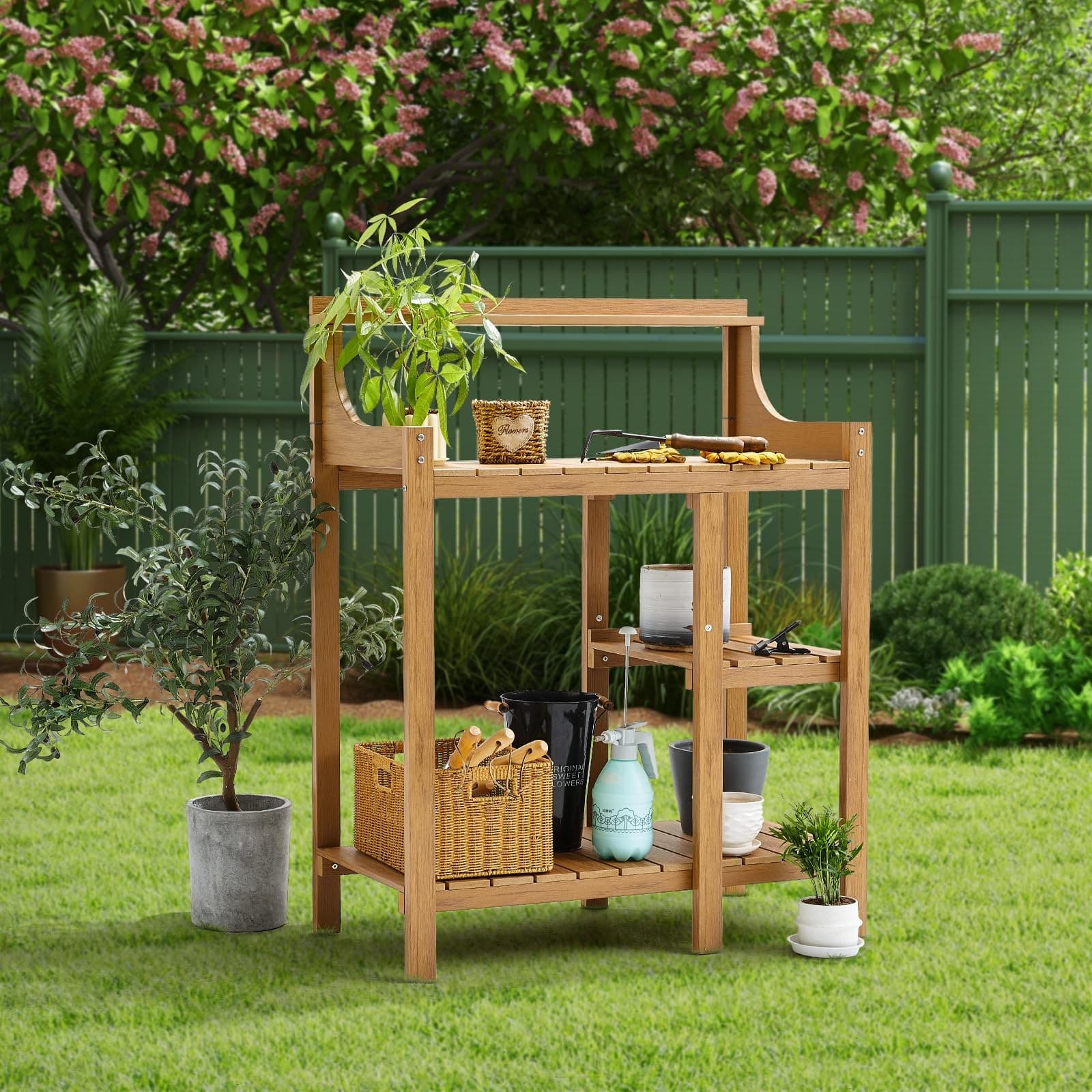 Potting Bench Table, Potting Bench, Potting Benches for Outside, All Weather 5