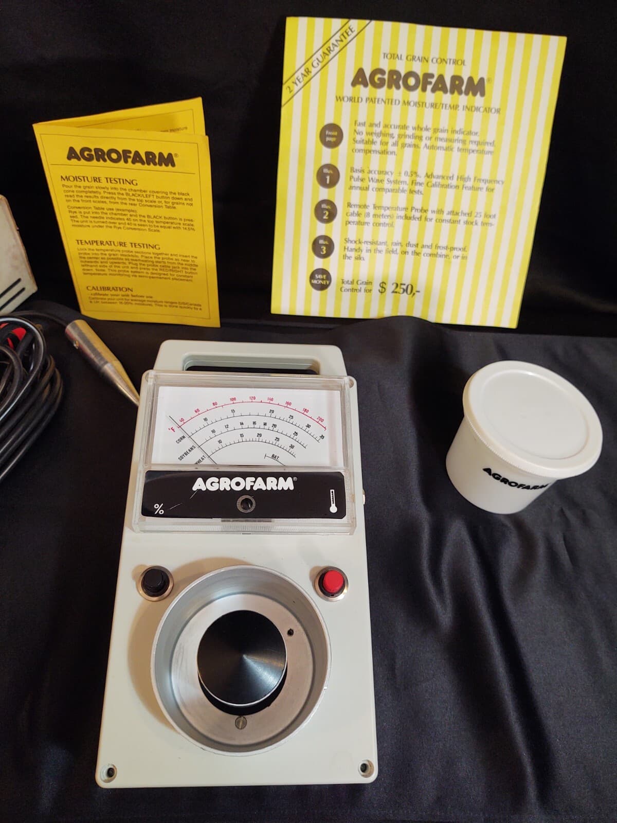 Agrofarm Grain Moisture Temp Tester DK-6064 Jordrup COMPLETE Tested & WORKS! Bin 3