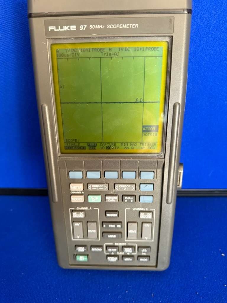 Fluke 97 Auto Scopemeter Dual Trace 50 MHz Handheld Oscilloscope W/manual 3