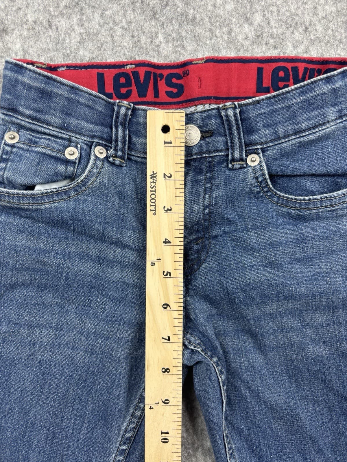 Levis 511 Boys Slim Denim Jeans Blue Medium Wash Adjustable Waist Size 7 Regular 2