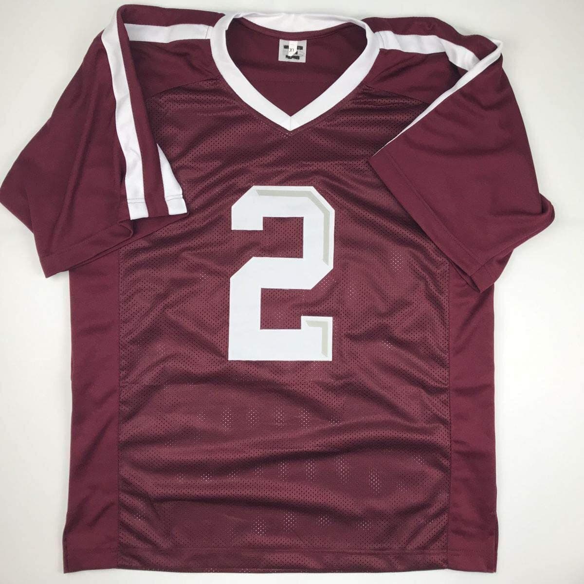 Autographed/Signed JOHNNY MANZIEL Texas A&M Maroon Football Jersey JSA COA Auto 4