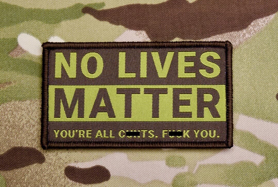 Subdued No Lives Matter Woven Morale Patch Multicam Parody NLM Hook Loop