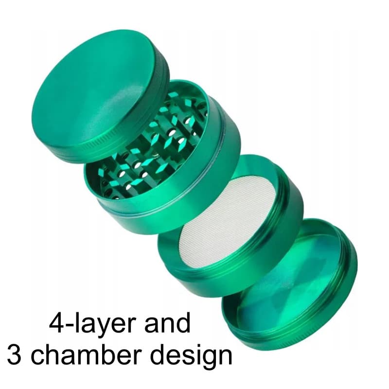 Green Metal Grinder – Sturdy Construction, Magnet Lid, Long-Lasting Performance 2