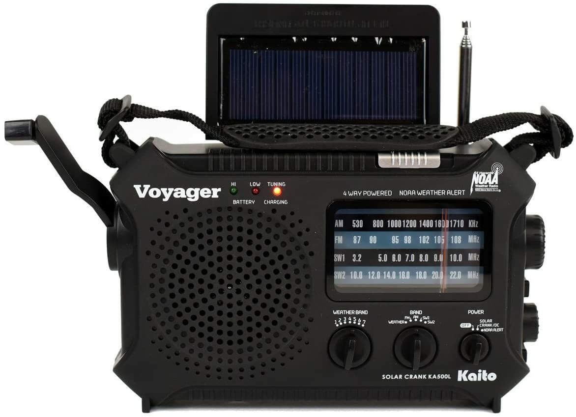 Kaito KA500L Emergency AM/FM/SW NOAA Weather Alert Radio with Flashlight Black