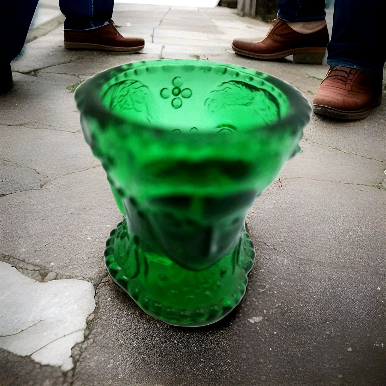 3 Three Faces Salt Cellar Spruce Green Great for holidays and everyday! Gift 2