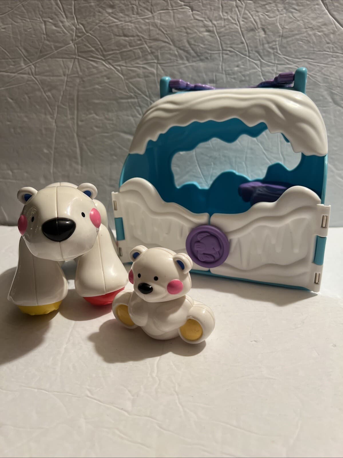 Fisher Price Amazing Animals Arctic Friends Mother & Baby Polar Bears Sounds GUC