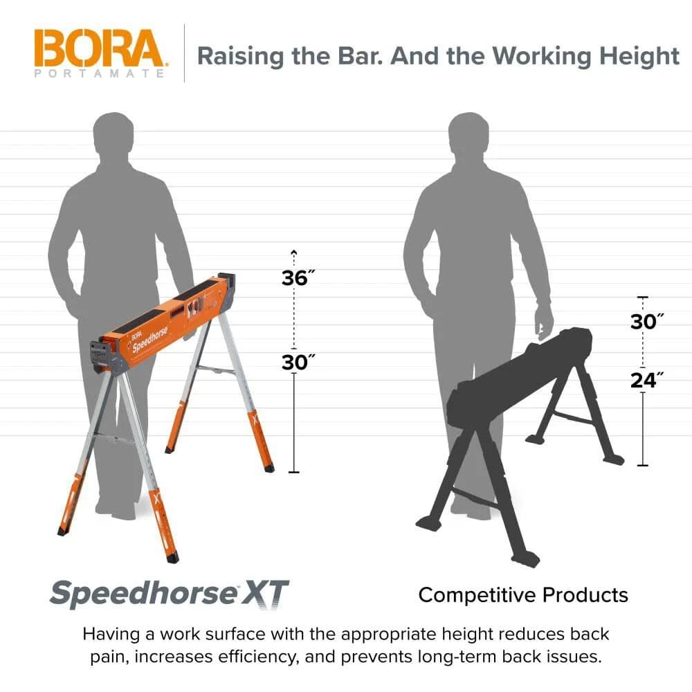 Bora Portamate Adjustable Speedhorse Xt Sawhorse Work Support System Two Pack 6