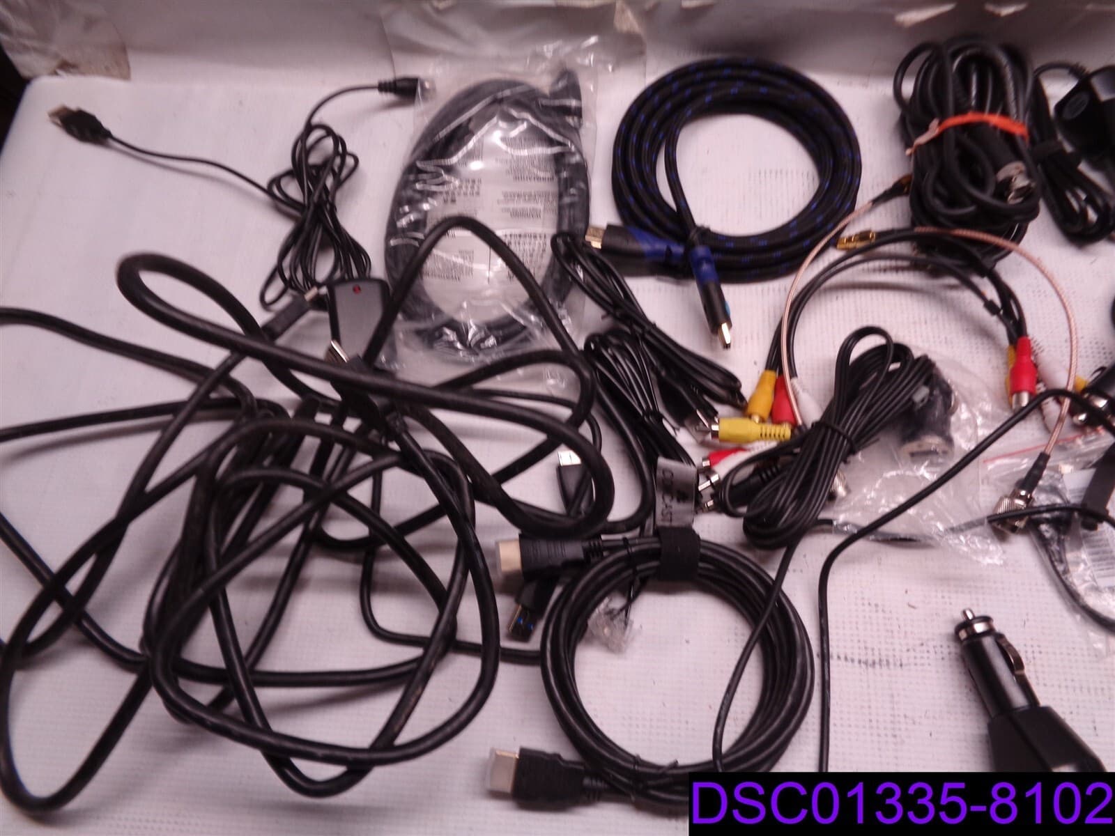 Qty = 81 Mixed Lot of Computer Cables, Chargers, Data Cables, & More 6