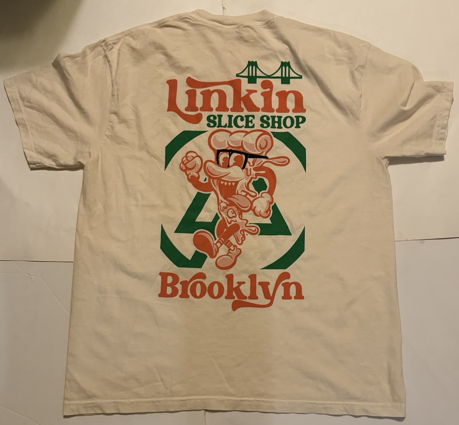 Linkin Park x Linkin Slice Shop Brooklyn Exclusive Cream Shirt XL 2025 Tour 2