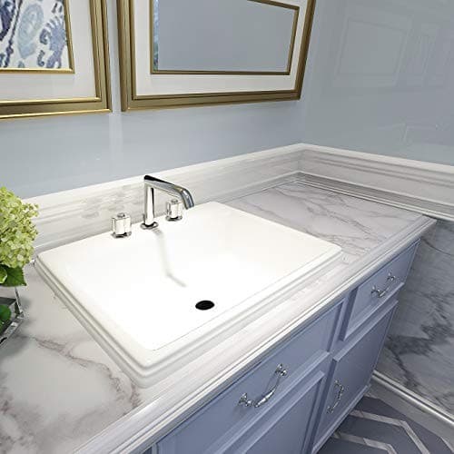  17.3" x 200" (Pack Of 1) Wall Panel Marble, White  6