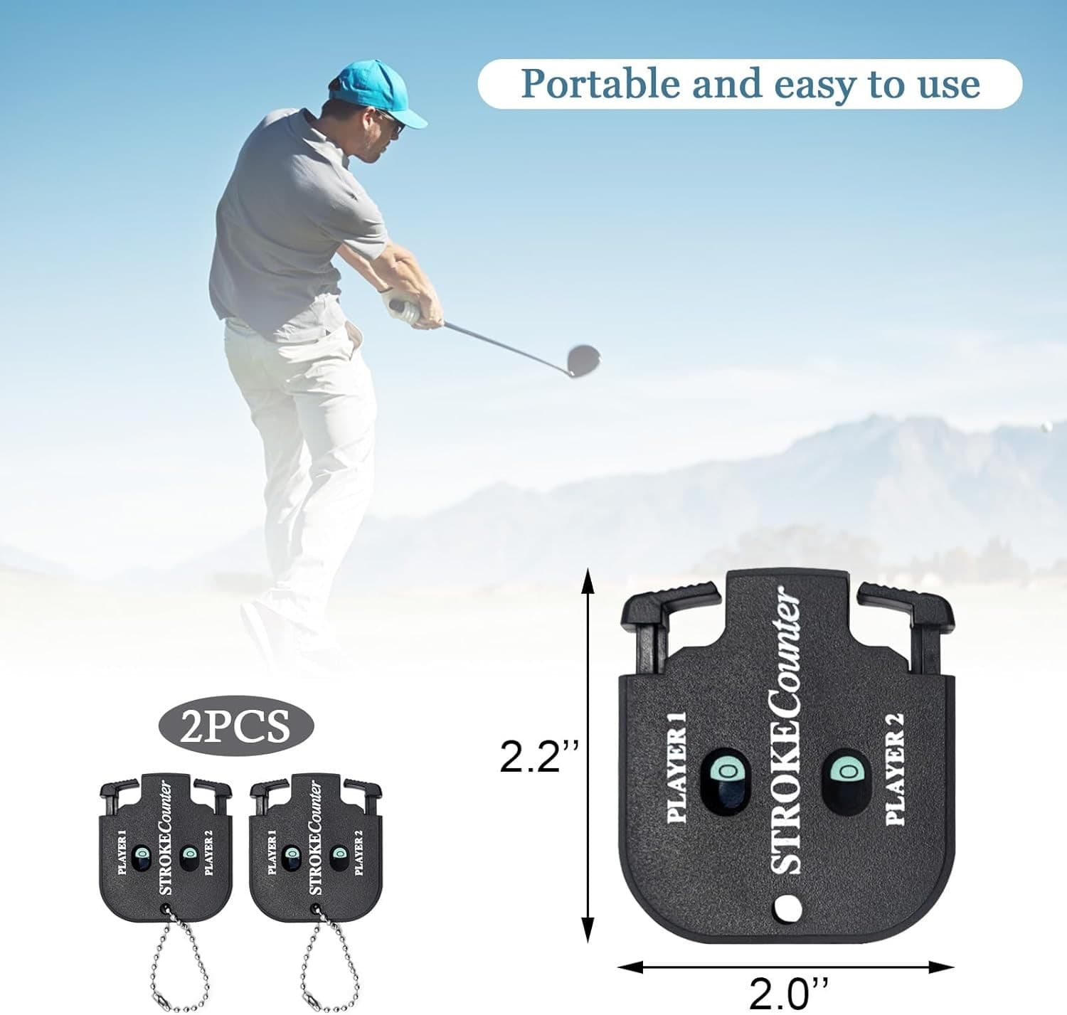 Medsuo 2pcs Golf Score Indicator 2 Player Stroke Counter Clicker Portable Golf H 3