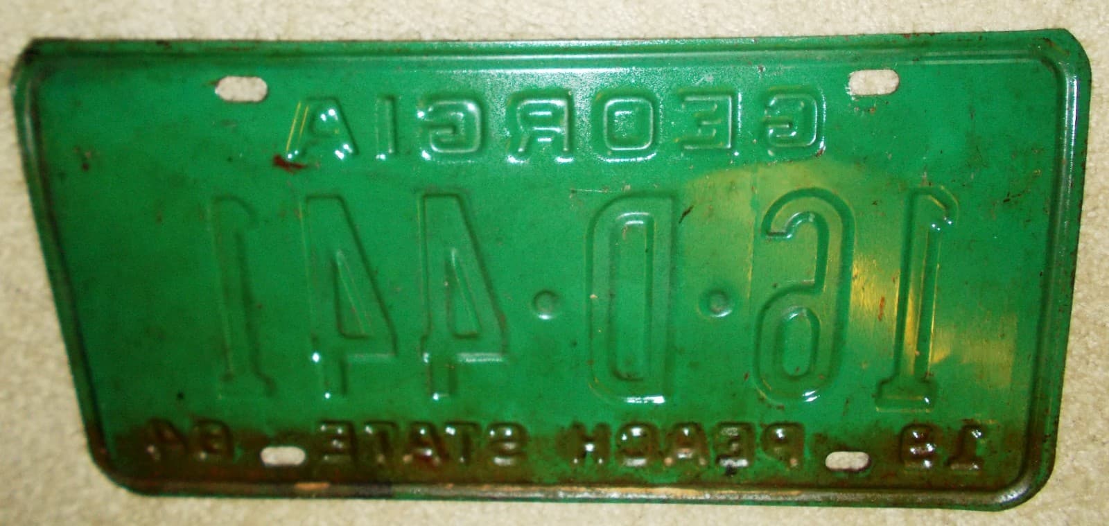 1964 Georgia License Plate 16-D-441 Gwinnett County D weight class 3
