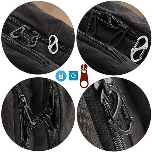  Stainless Steels Zipper Clip Theft Deterrent - Anti Theft Zipper 6pcs Black 4