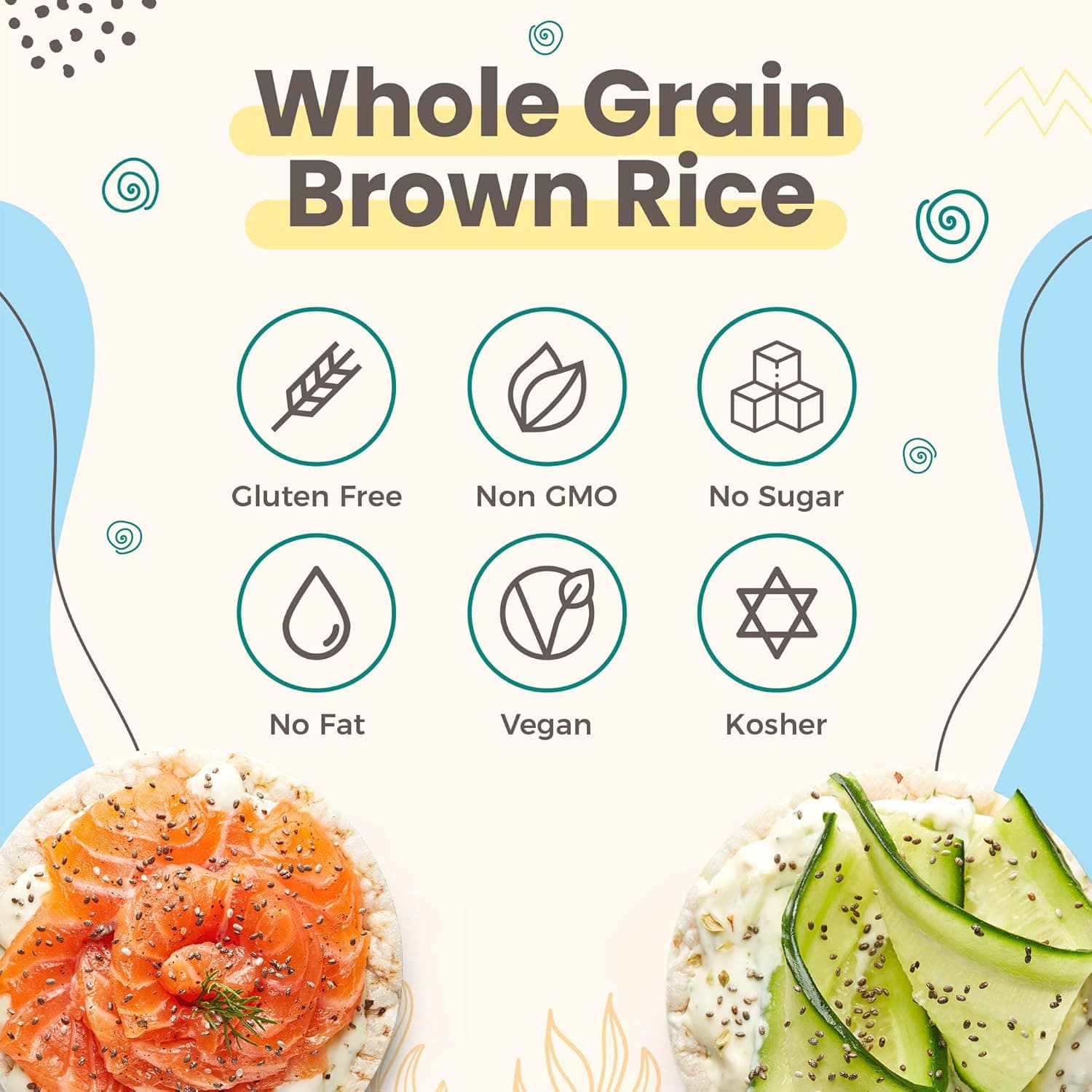 Rice Cakes, Kosher Certified Snack, Dairy Free, Wheat Free, Gluten Free, and Veg 2