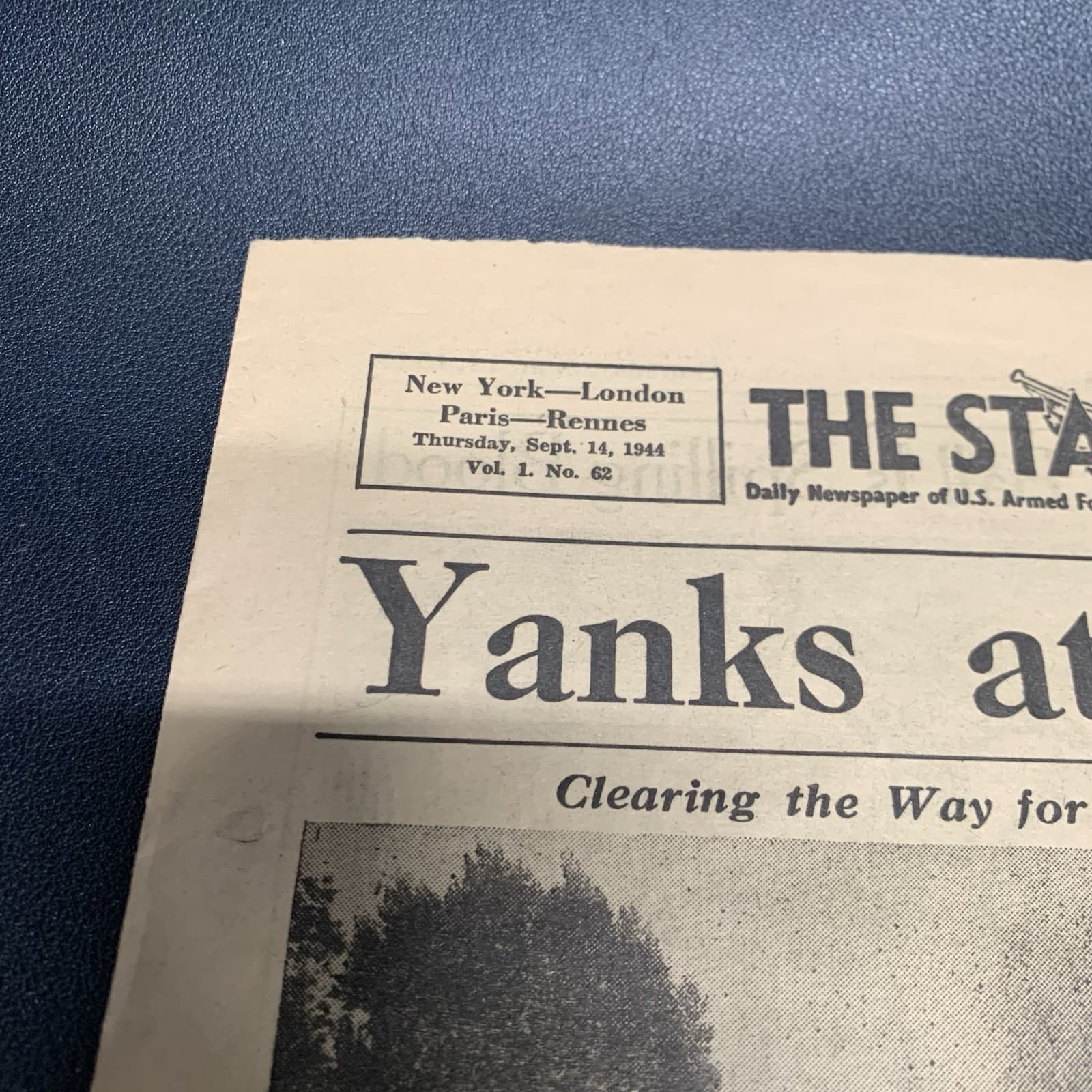 Vintage WW2 Stars & Stripes “Yanks at Siegfried Line” Sept 14 1944. F9 3