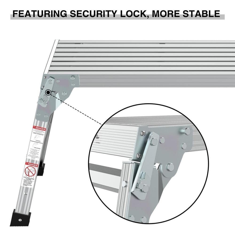 Work Platform Aluminum Step Ladder Drywall Safe ANSI Approved of Capacity 225 LB 5
