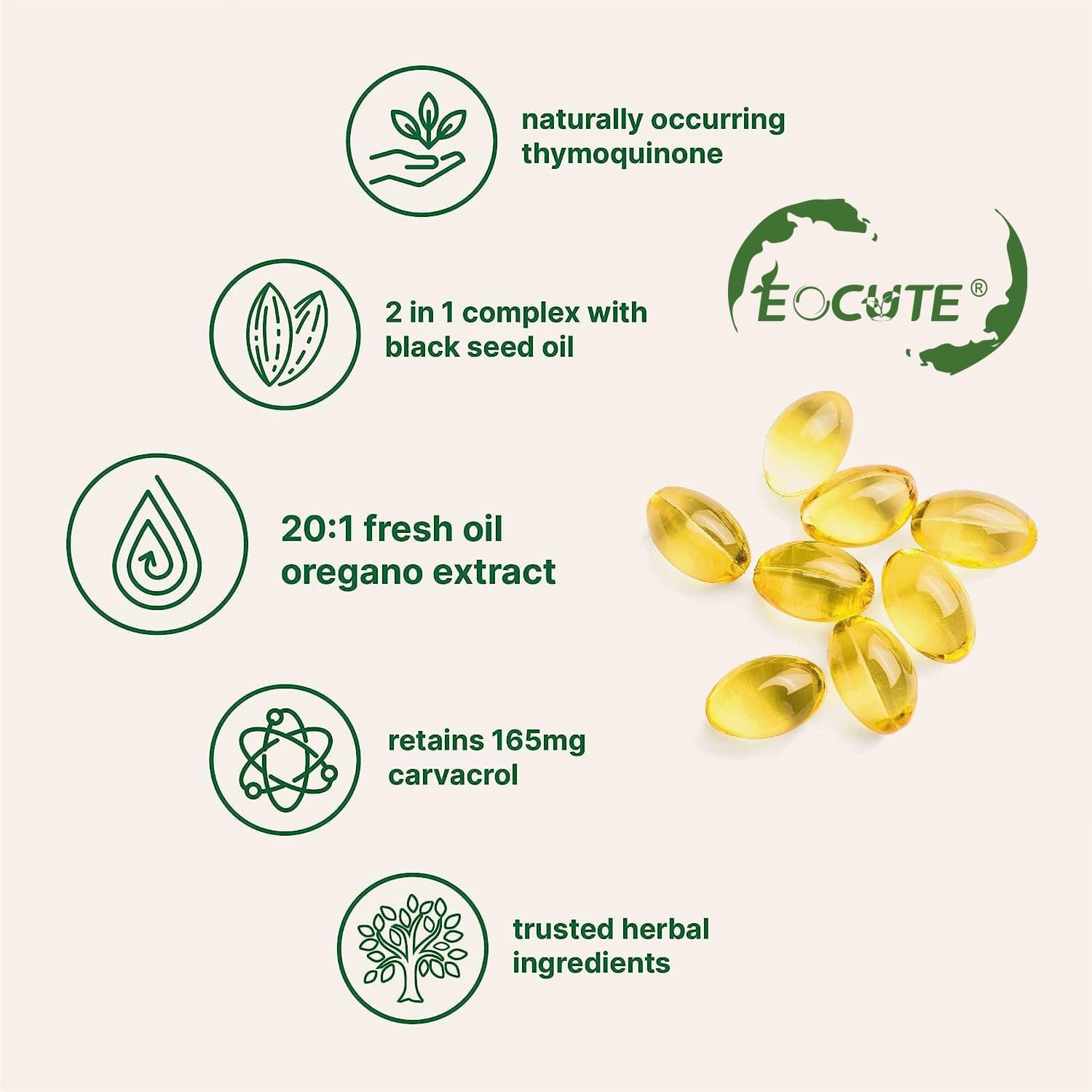 ​​Oil of Oregano 300 Softgels 2 in 1 Black Seed Oil Organic Herbal Supplement 4