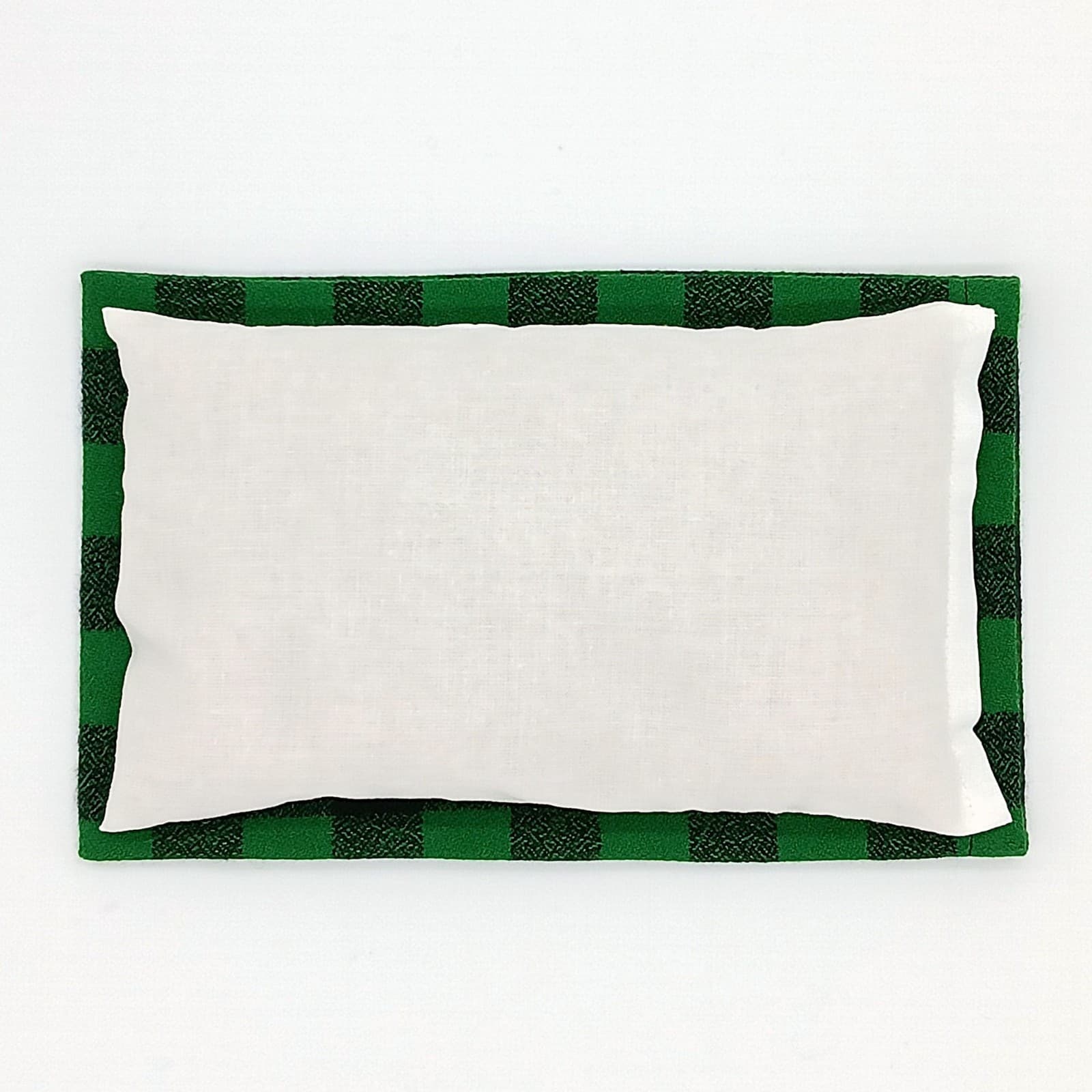 Microwavable Rice Heat Pack, Green & Black Plaid Flannel Hot Cold Therapy Pad 6