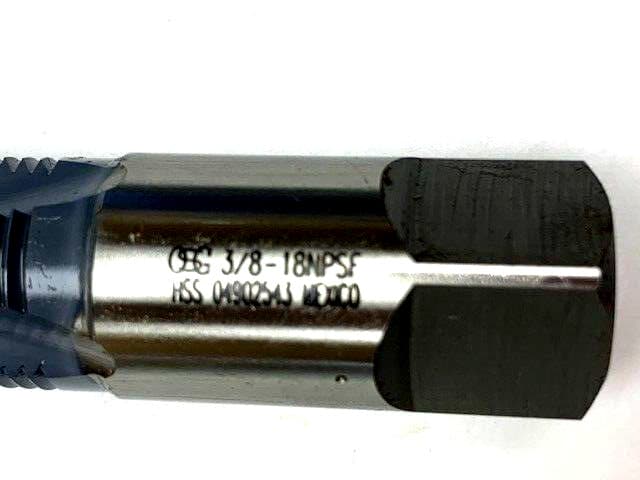 3/8-18 NPSF STRAIGHT PIPE TAP HIGH SPEED STEEL 4 FLUTE EL COATED  OSG 1332902 2
