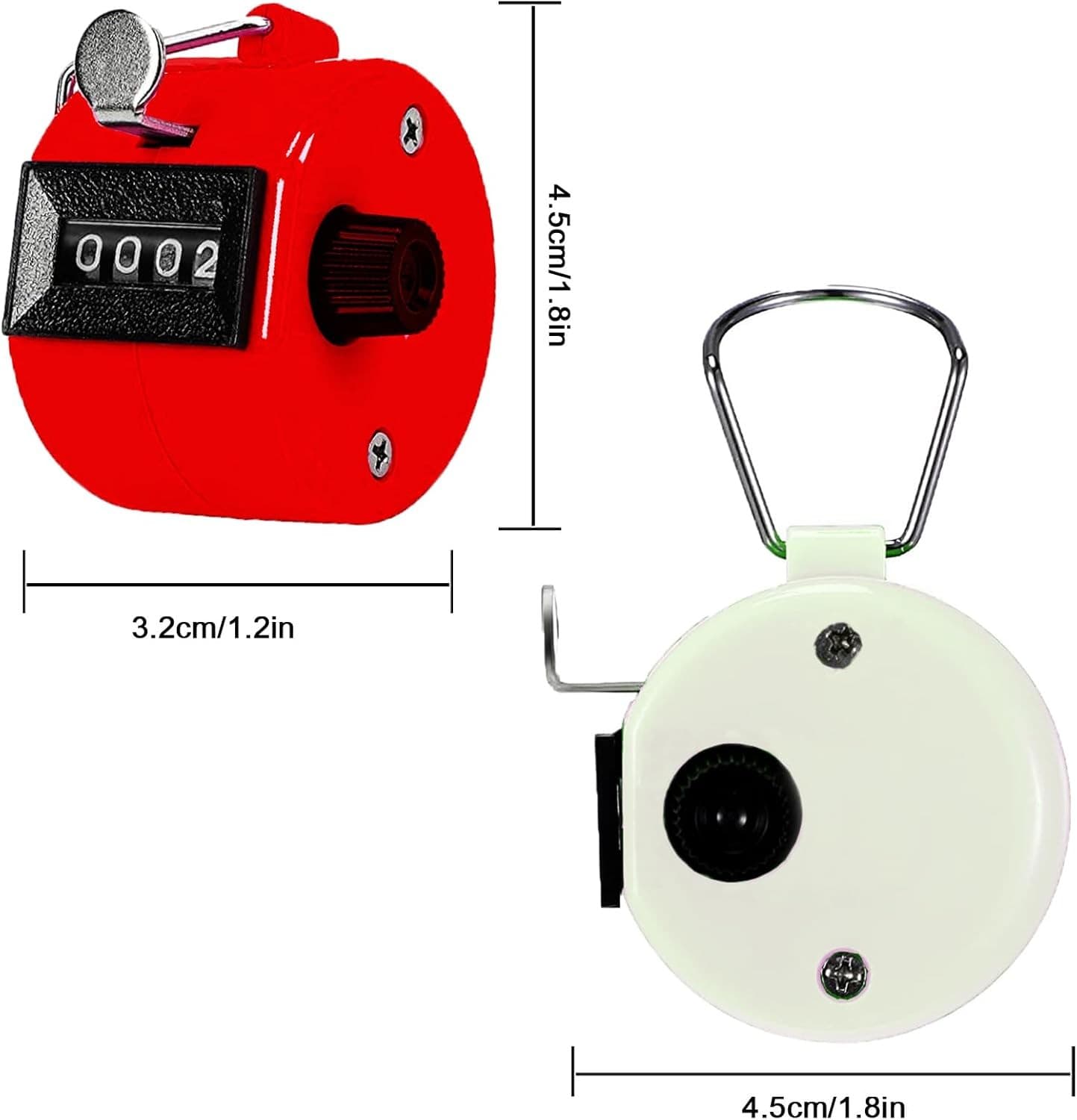 Clicker Counter Handheld Tally 4-Digit Number Black White Red  5