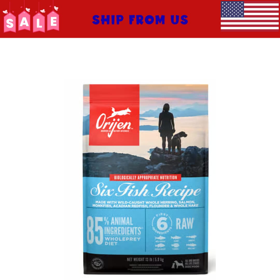 ORIJEN Six Fish Grain-Free Poultry Free High-Protein Dry Dog Food, 13-lb bag