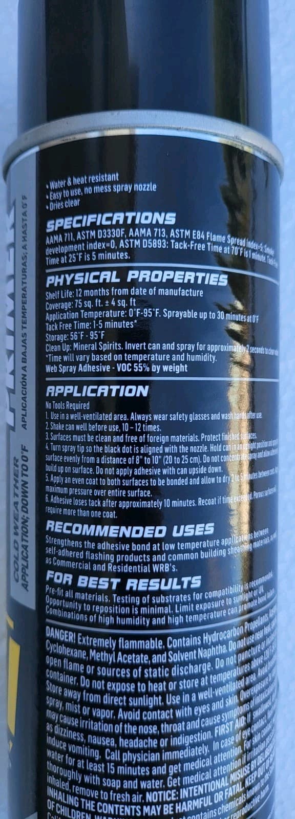 OSI Adhesive Flashing Primer Spray Bonding Agent Cold Weather 3