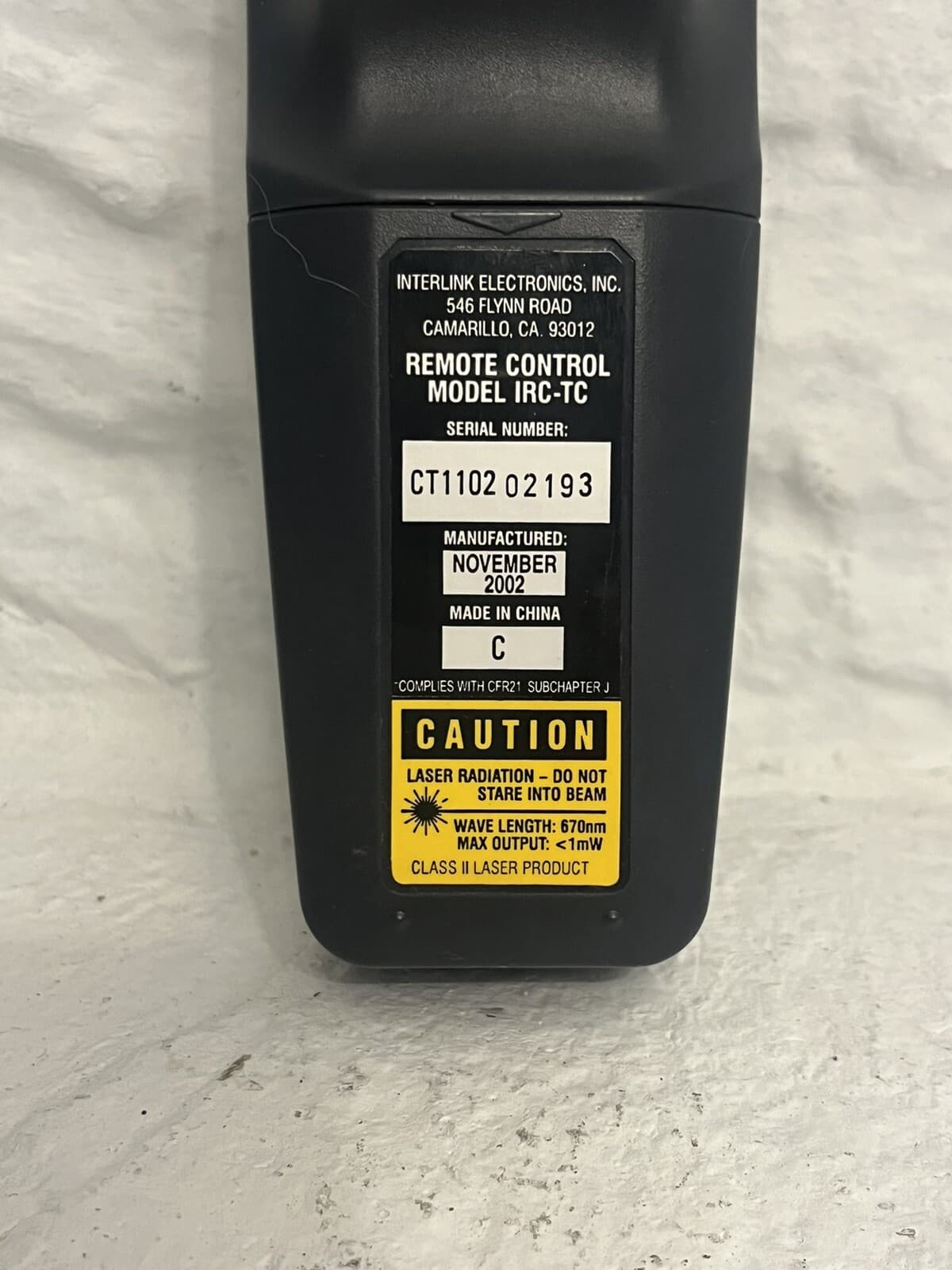 Interlink IRC-TC LCD Projector Remote Control with Laser Pointer . 3