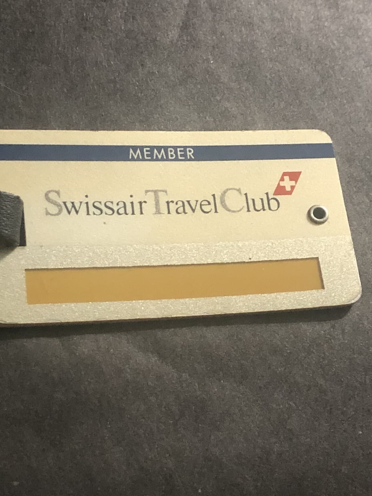 Vintage swiss air airline travel club member Pass card Luggage Tag SWISSAIR 3