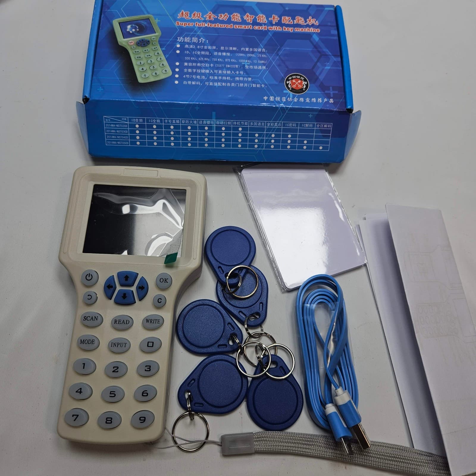 10 Frequency NFC Smart Card Reader Writer RFID Copier Duplicator 125KHz 13.56MHz 2