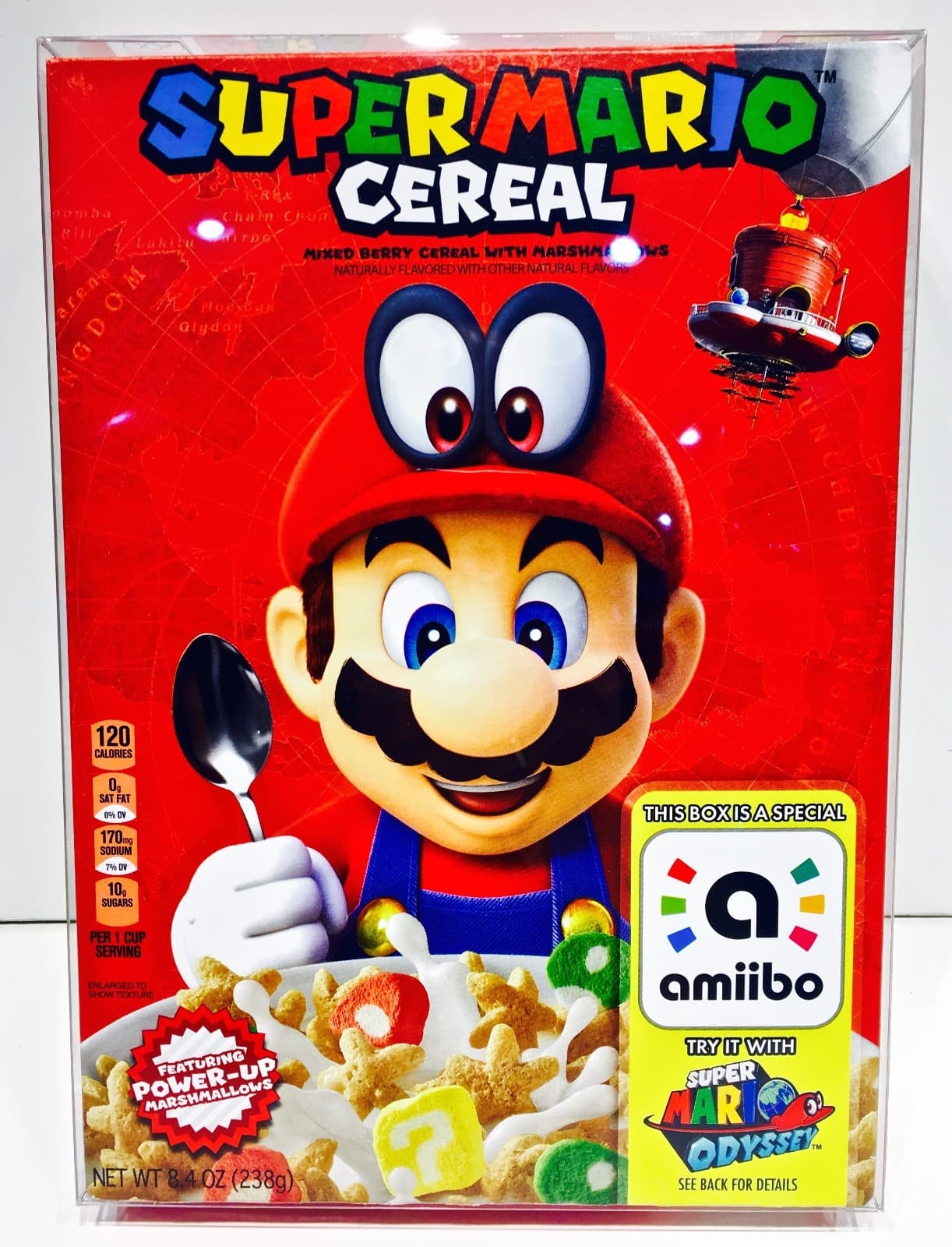 1 Box Protector For 8.4oz Super Mario Cereal Boxes Only!  Clear  Nintendo Amiibo 3