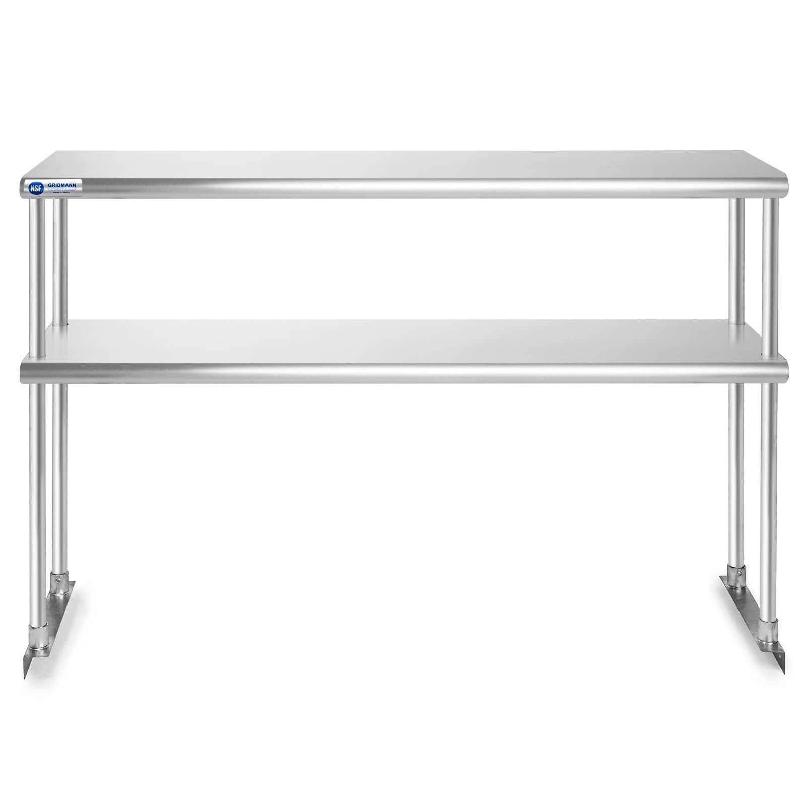 Stainless Steel Commercial Kitchen Prep Table with Double Overshelf- 30" x 48" 3