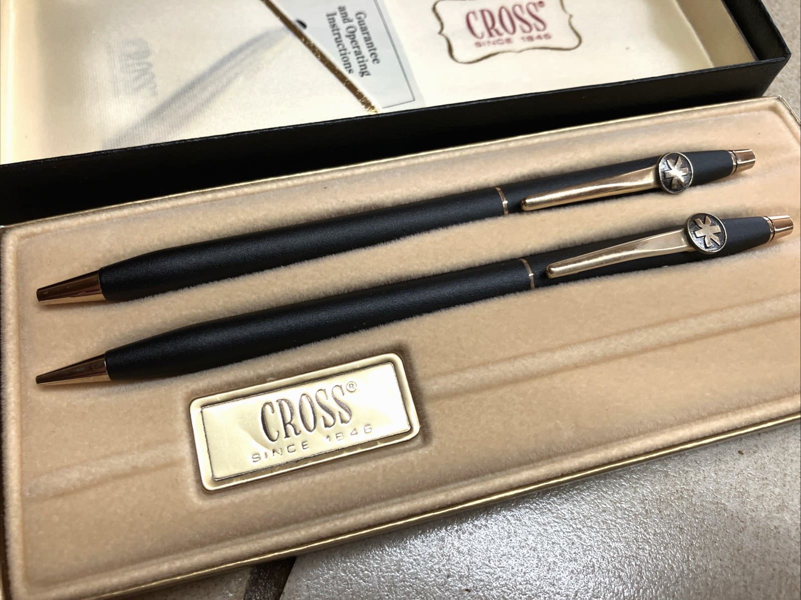 CROSS CLASSIC MATTE BLACK 2501 PEN PENCIL SET ENSEMBLE WITH WARRANTY NEW IN BOX 3