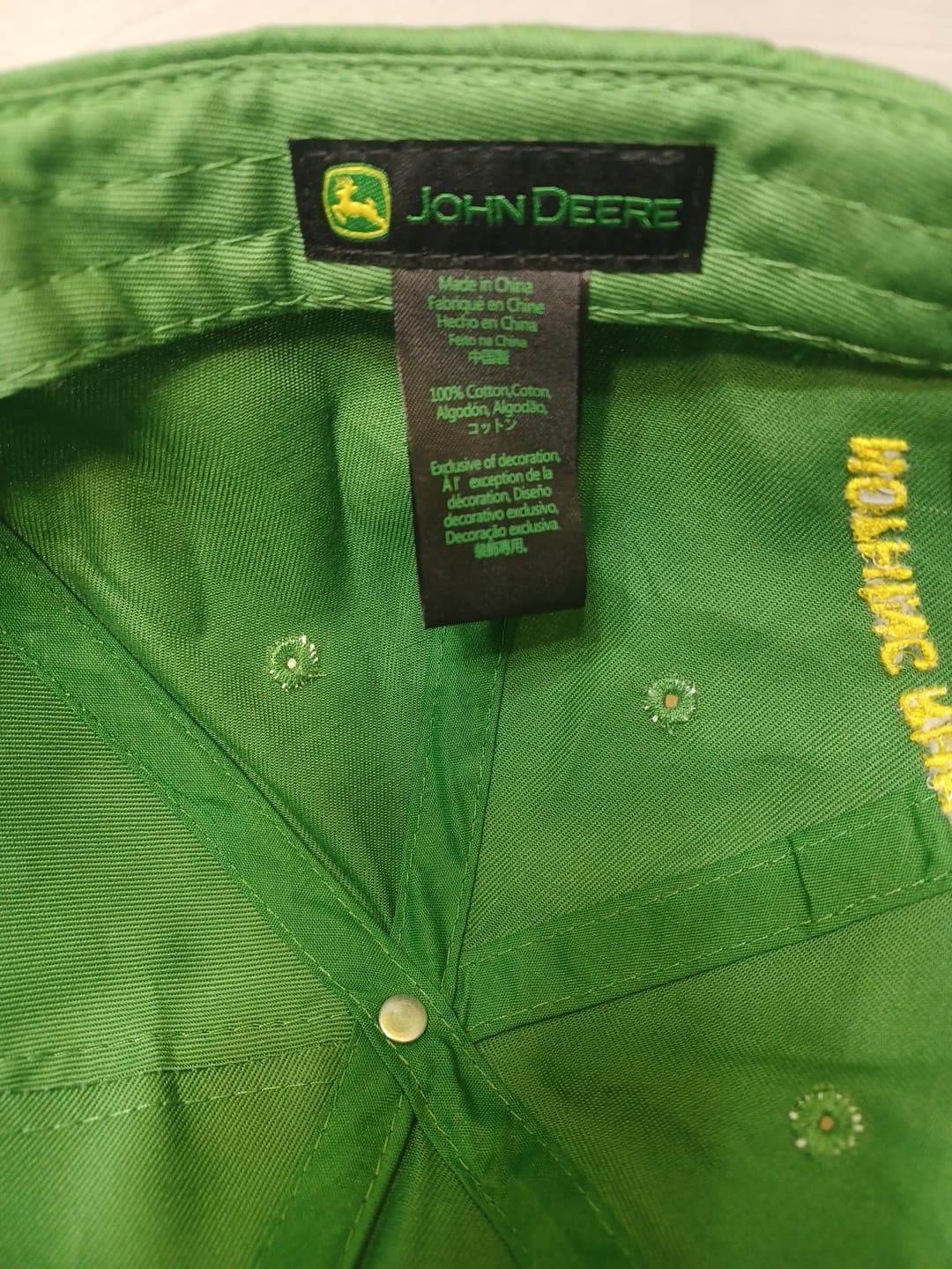 John Deere Green Adjustable Baseball Ball Cap Hat Nothing Runs Like A Deer 6