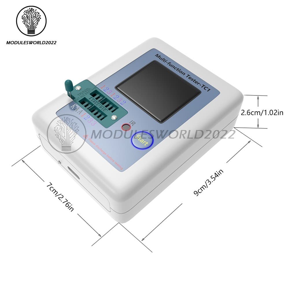 LCR-TC1 Transistor Tester Diode Triode ESR LCR Capacitance Meter NPN MOSFET US 3