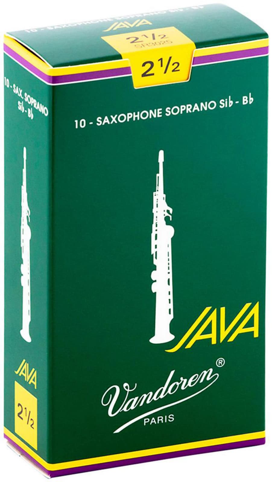 Vandoren Java Soprano Saxophone Reeds Strength 2.5, Box of 10 2