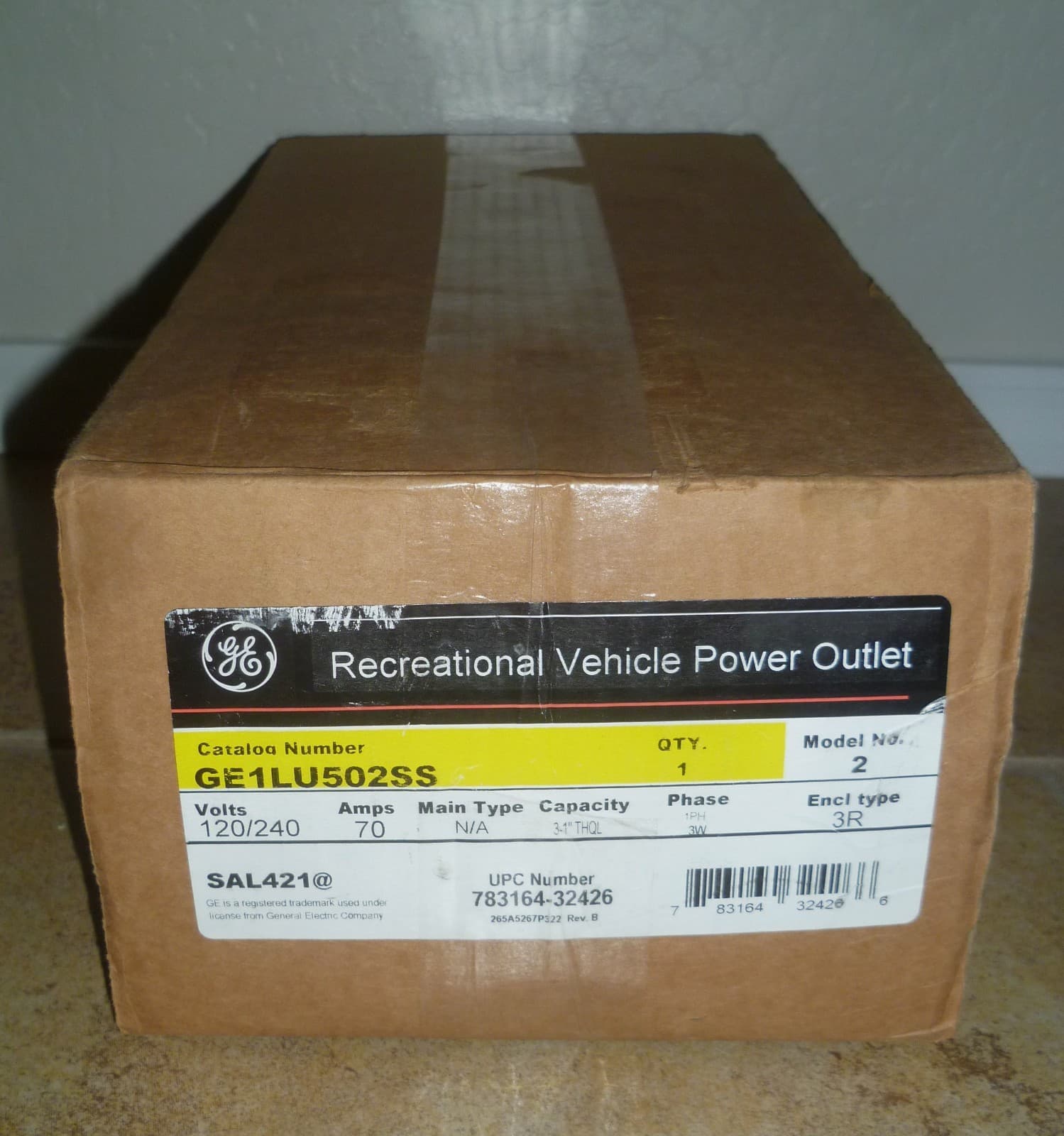 GE RV Panel with 50 Amp RV Receptacle and 20 Amp GFCI Receptacle GE1LU502SS 2