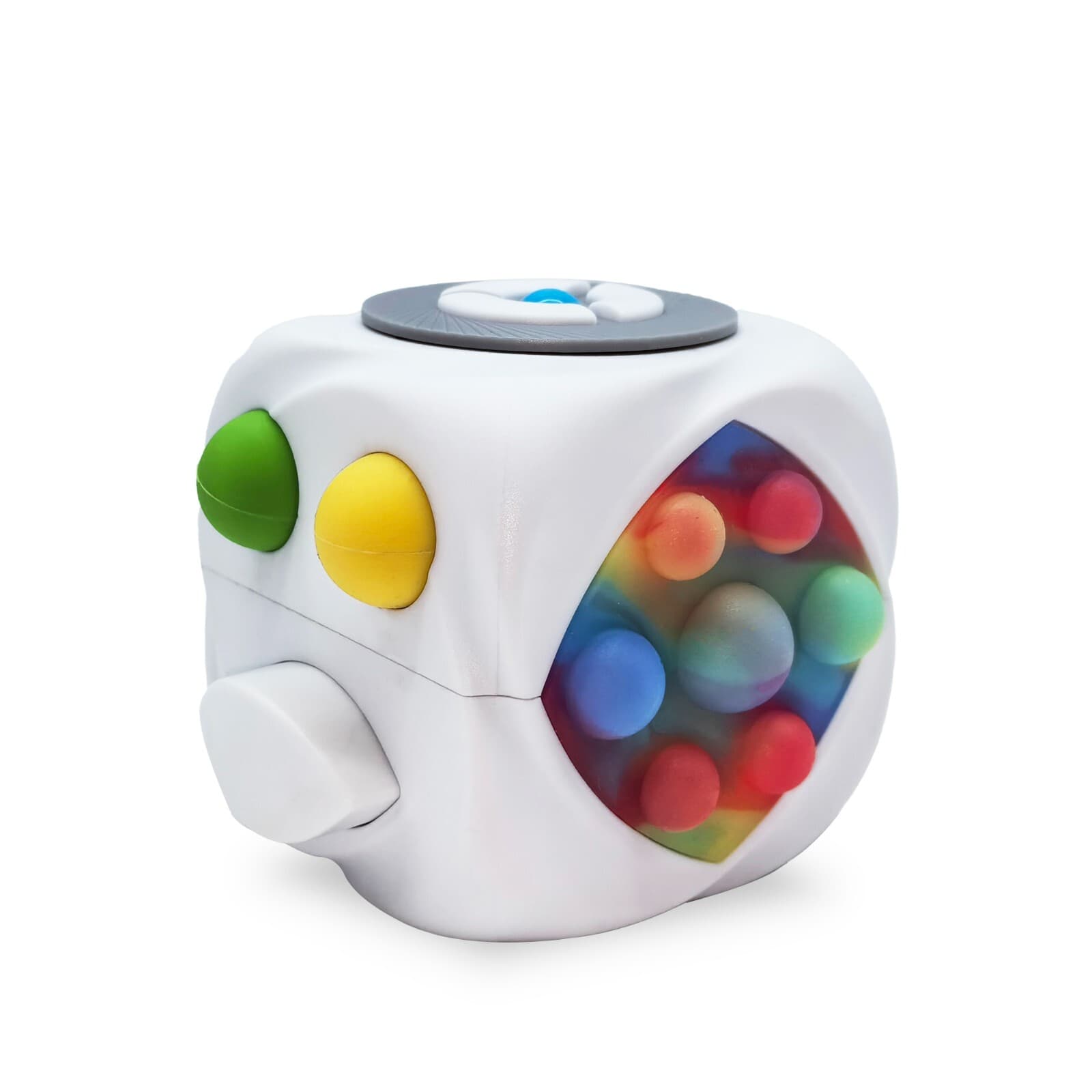 Fidget Cube Stress Anxiety Pressure Relieving Sensory Toy for Focus[White] 2