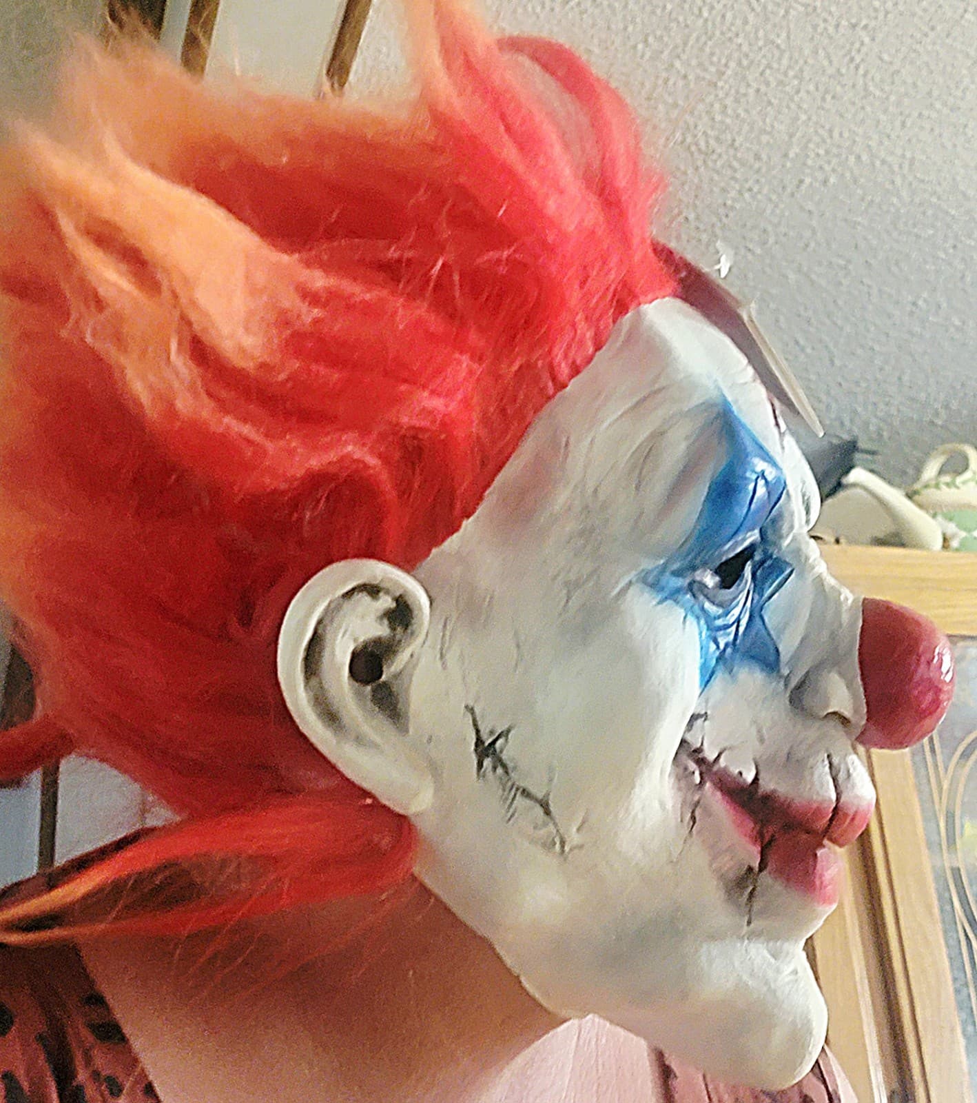 Celebrate! Adult Scary Evil Clown Halloween Mask Red Hair NEW With Tags. 4