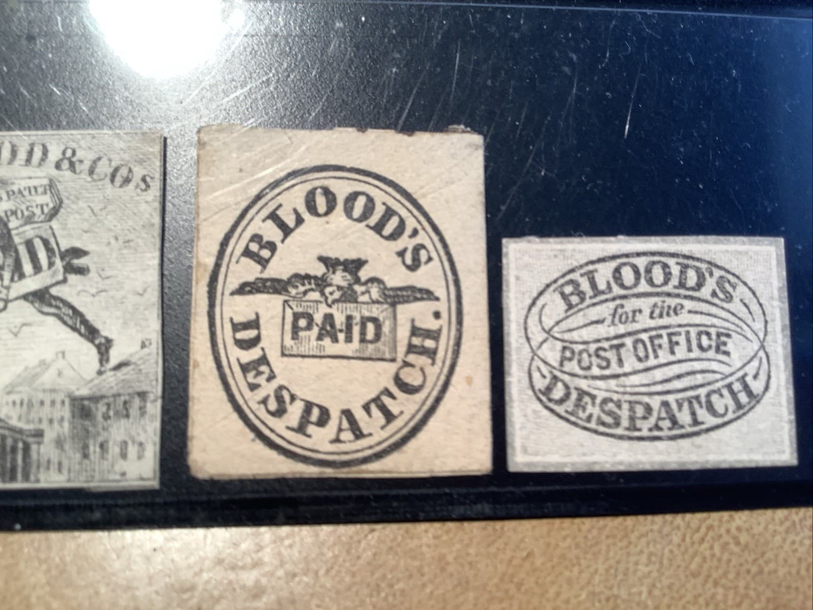 US LOCAL  BLOODS PENNY POST, 1848-54. lot of 8  genuine + mid 1800s forgeries 5