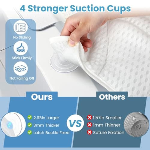 Bath Pillows for Tub, Bath Pillow Luxury Bathtub Pillow for Head and Neck  5