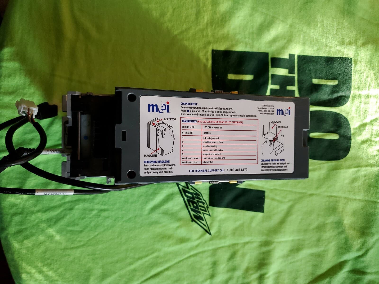 MEI MARS CPI VN 2712 U5 VN2712 MDB 24V  $1,$5,$10 & $20 Bill Validator Acceptor 3