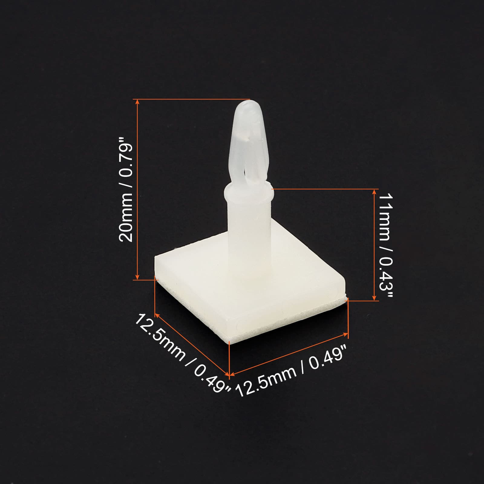 100Pcs Sticky PCB Spacer 0.43" Supporting Height Adhesive Standoffs White 2