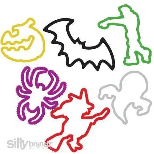 Sillybandz Halloween 24 Pack Shaped Silicone Bracelets NEW 3