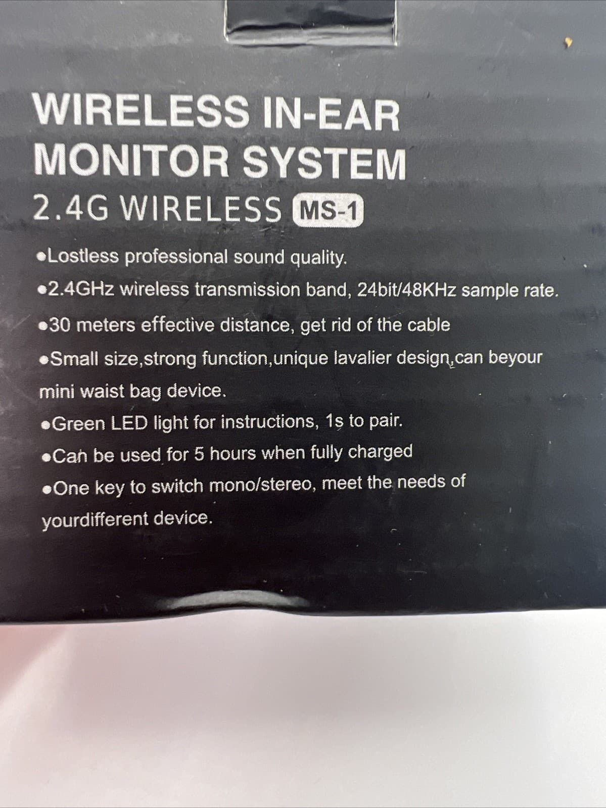 LEKATO MS-1 M02046 NR Wireless In-Ear Monitor System 2.4G Audio Receiver 3